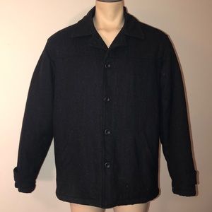Wool-like coat with inside quilting.